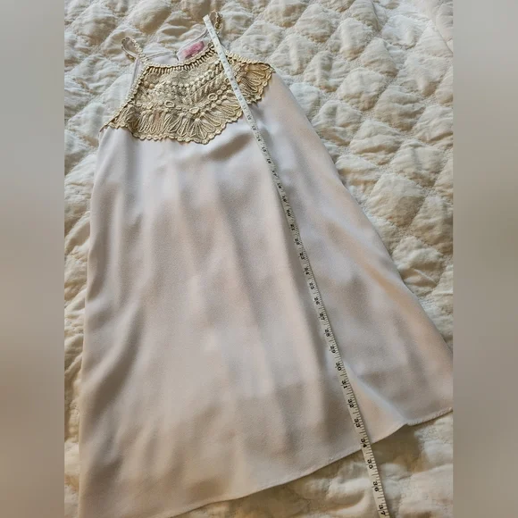 Lilly Pulitzer while and gold pearl soft shift dress, size 4 - Picture 8 of 14